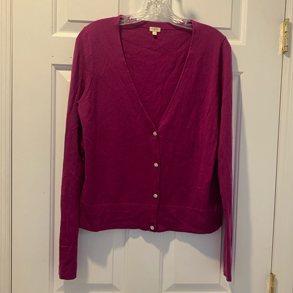 JCrew Cashmere Cardigan with Jeweled Buttons